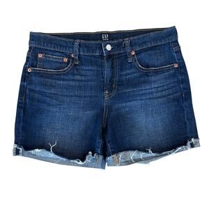 Gap Dark Wash Cuffed High Rise 5" Denim Short Womens Size 29